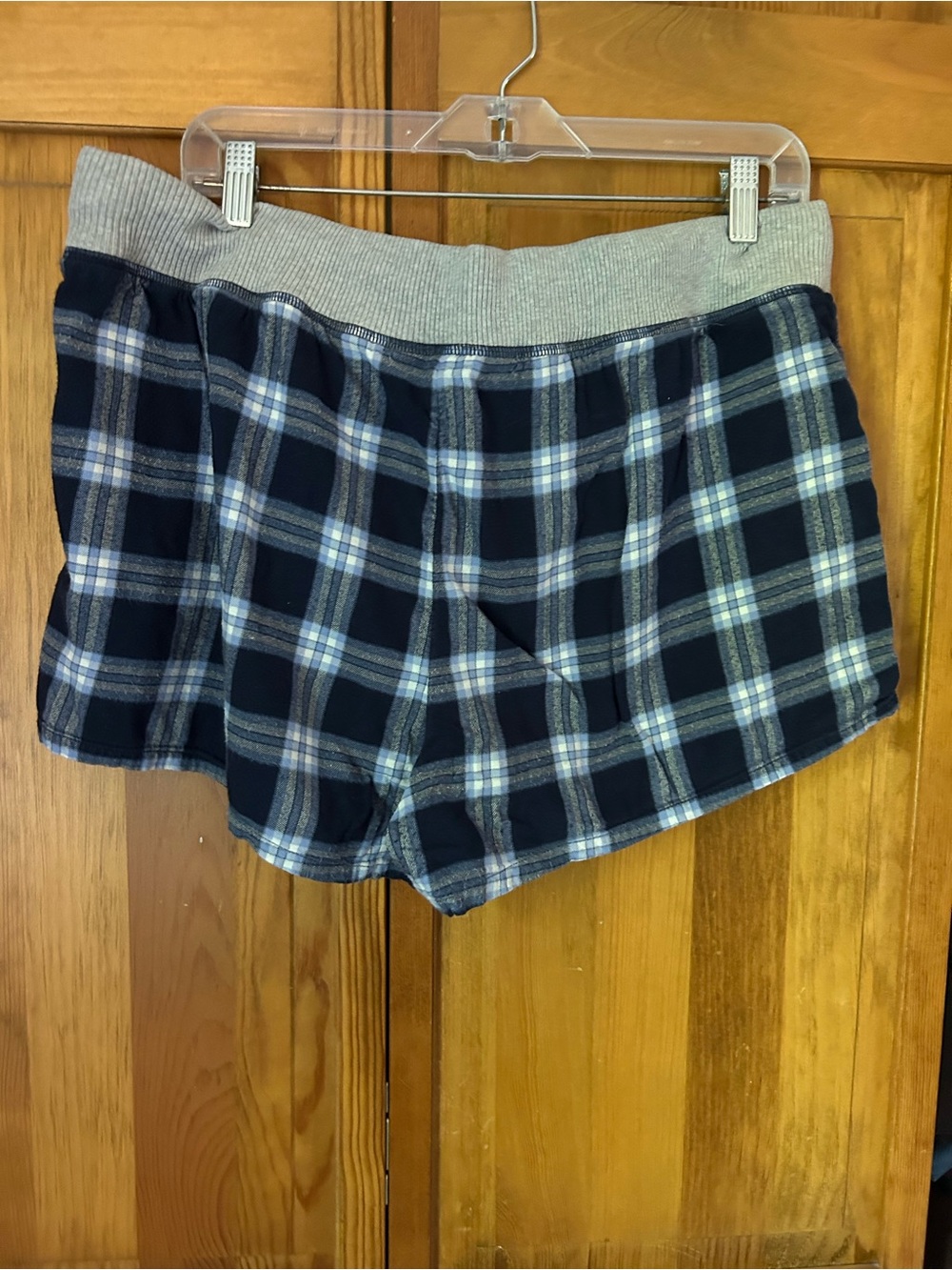 aerie Navy and Gray Plaid Lounge Shorts - Picture 2 of 3